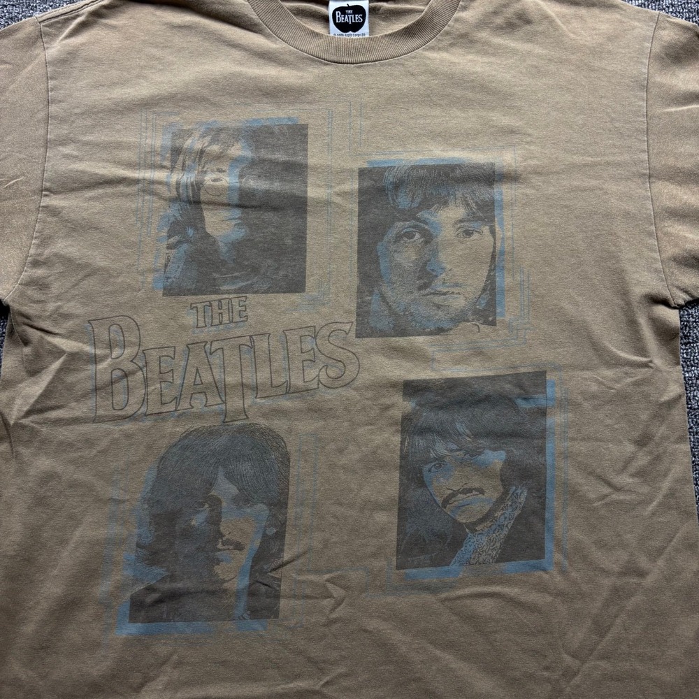 Vintage 2005 The Beatles Band Tee Graphic Brown T-Shirt Size Large - Picture 2 of 7